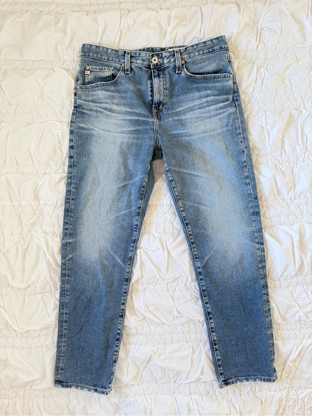 AG Women’s ExBoyfriend Slim Slouchy Blue Washed Jeans